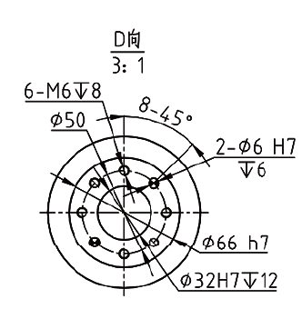 末端法兰安装尺寸图