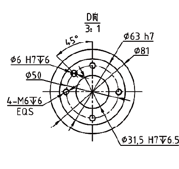 末端法兰安装尺寸图